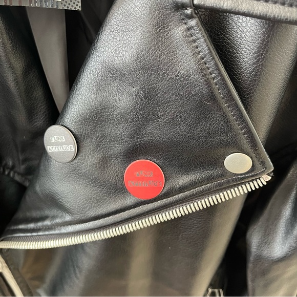 ZARA MAN FAUX LEATHER BIKER JACKET Size XL BLACK New with tags - Picture 6 of 9